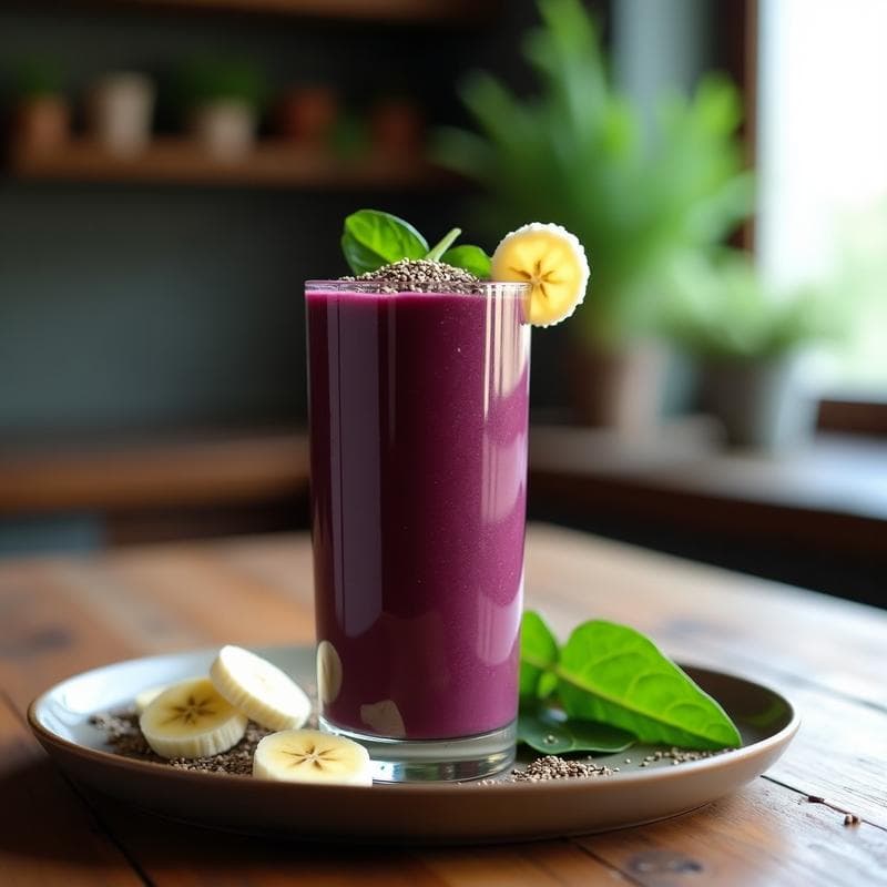 Batido de Açaí, Espinaca y Semillas de Hemp: Bebida Superalimento en 5 Minutos