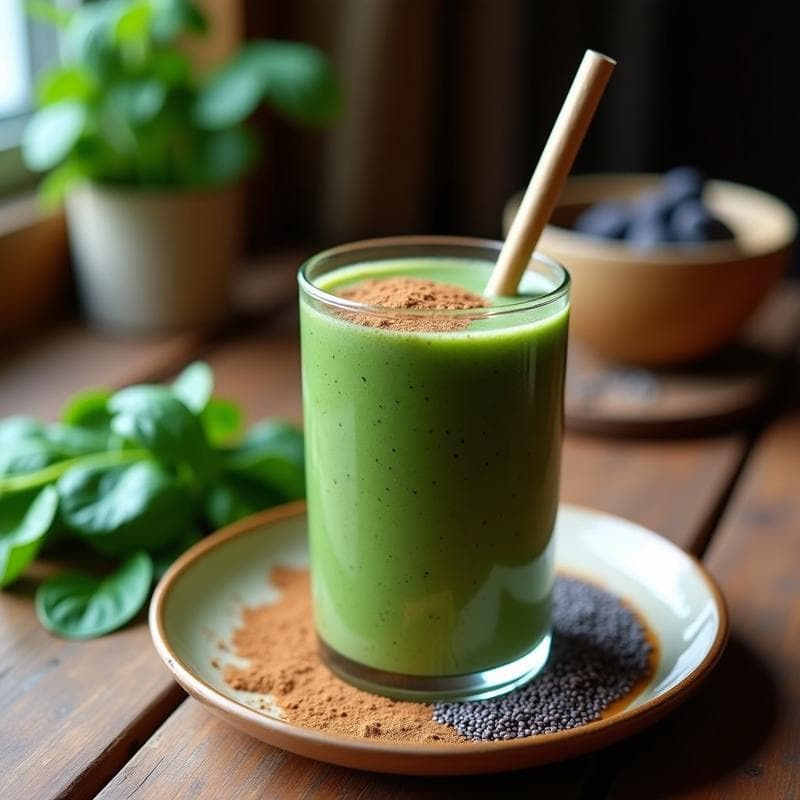 Batido de Açaí, Espinacas y Proteína de Guisante: Bebida Brasilera Alta en Proteína