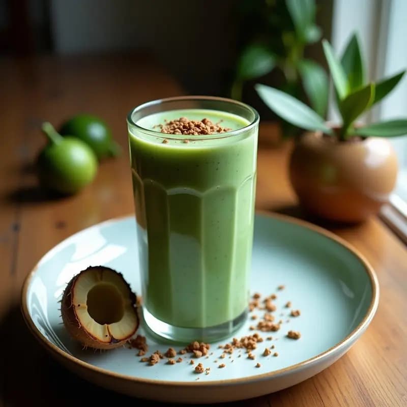 Batido de Açaí y Espirulina con Leche de Coco: Bebida Brasilera Superalimento en 5 Minutos