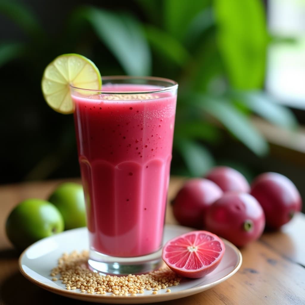 Batido de Acerola y Camu Camu con Semillas de Sésamo: Bebida Brasilera Antioxidante en 5 Minutos