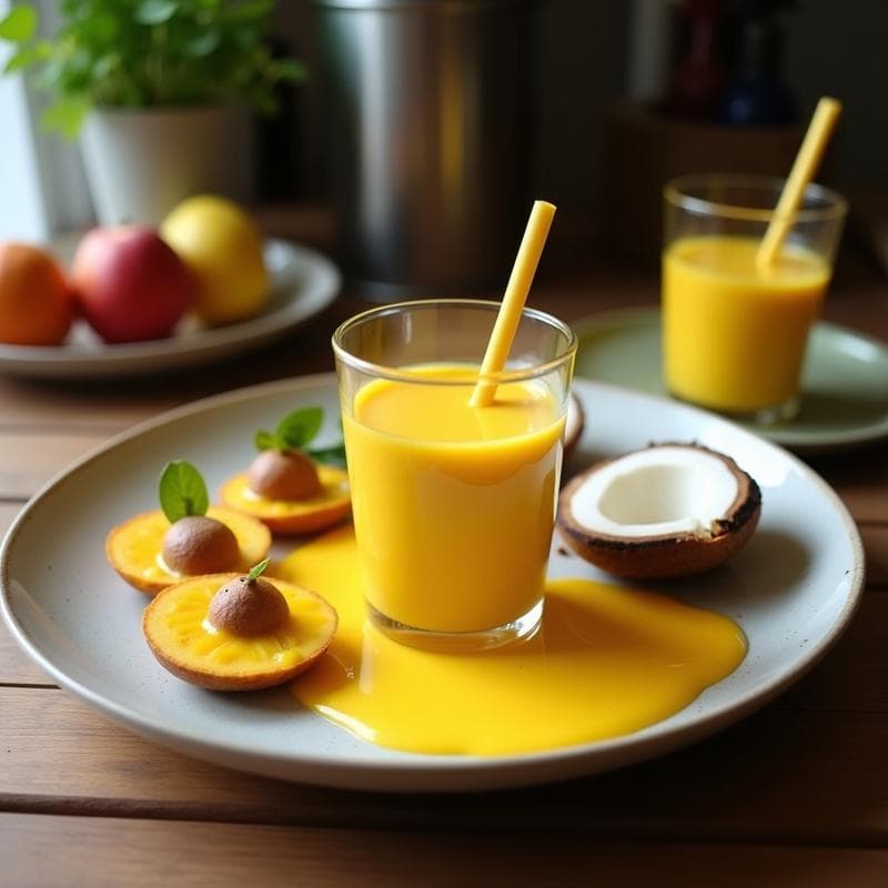 Batido de Acerola y Cúrcuma con Leche de Coco: Bebida Brasileña Antioxidante en 5 Minutos