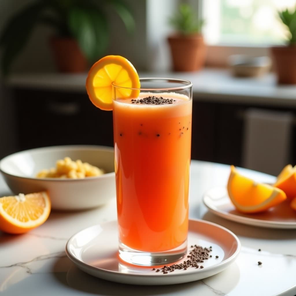 Batido de Acerola y Jengibre con Chía Negra: Bebida Brasileira Antigripal y Energética