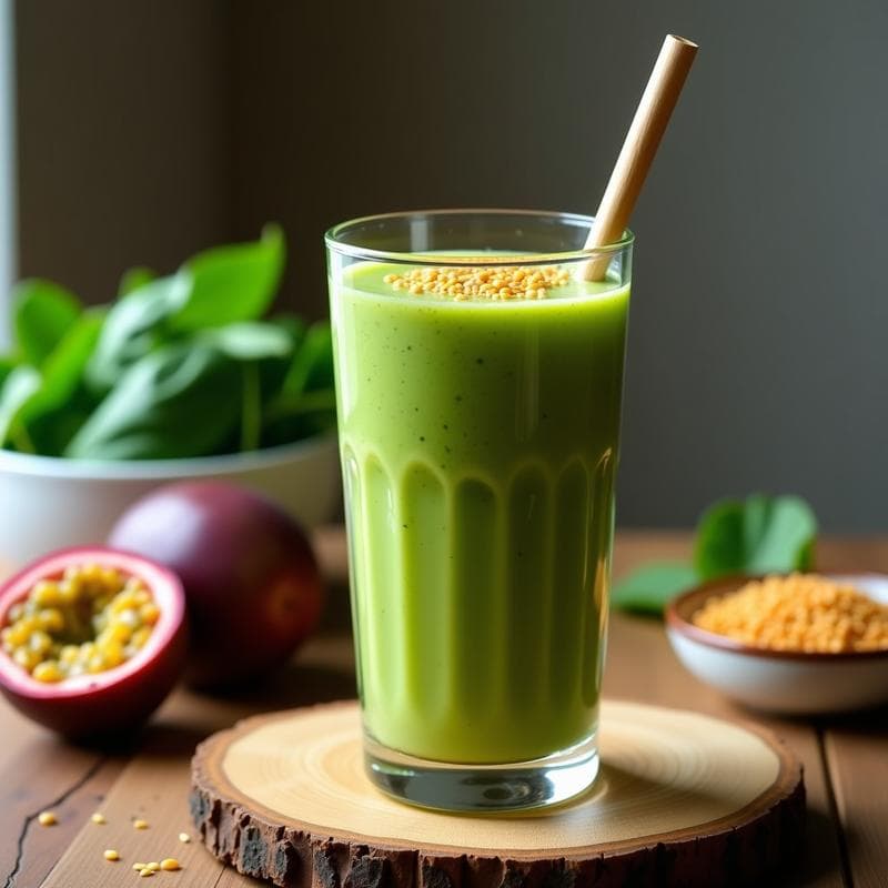 Batido de Acerola y Maracuyá con Espinacas y Linaza: Bebida Brasilera Antiinflamatoria en 5 Minutos