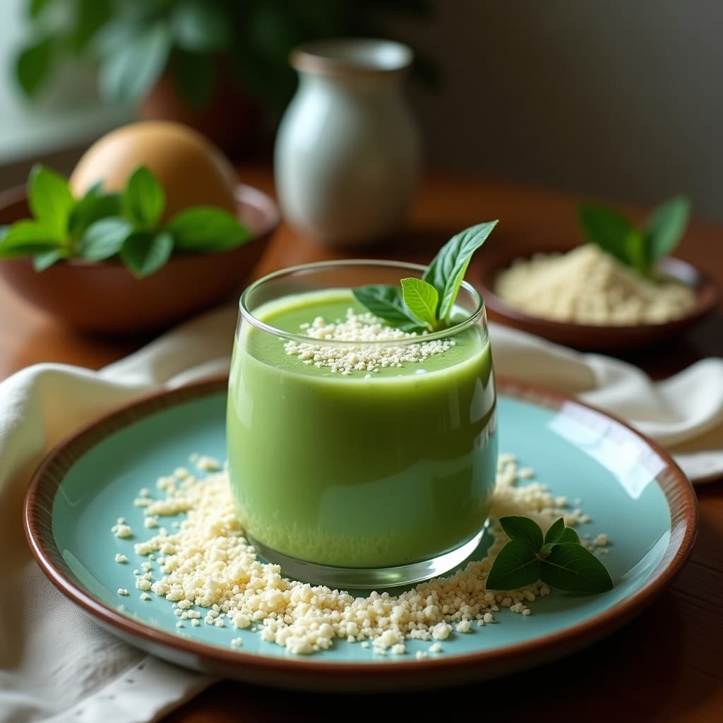 Batido de Al дра Institute y Espirulina con Leche de Coco: Bebida Estimulante Sin Lactosa y Sin Azúcar