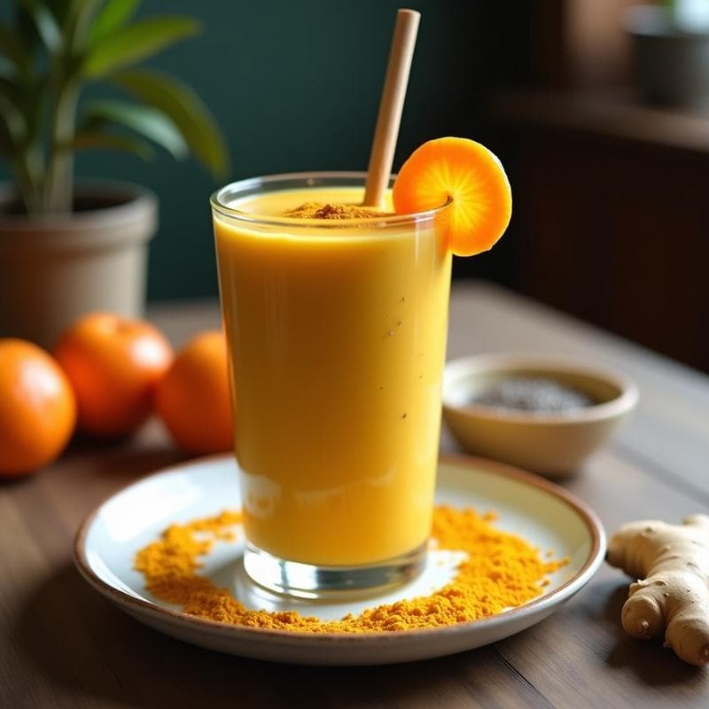 Batido de Albaricoque y Cúrcuma con Leche de Mandarina: Bebida Antiinflamatoria Sin Lactosa