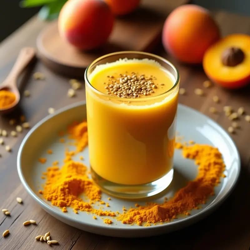 Batido de Albaricoque y Turmeric con Semillas de Cáñamo: Bebida Antiinflamatoria para el Tupper