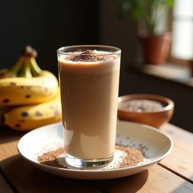 Batido de Algarroba y Plátano con Semillas de Chía: Bebida Española Sin Azúcar