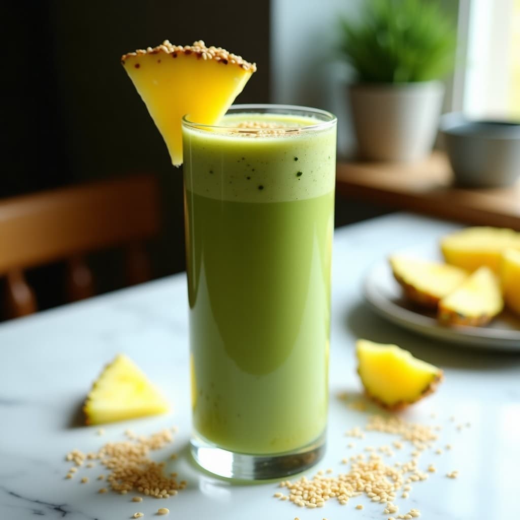 Batido de Algas Wakame y Piña con Semillas de Sésamo: Bebida Detox y Remineralizante