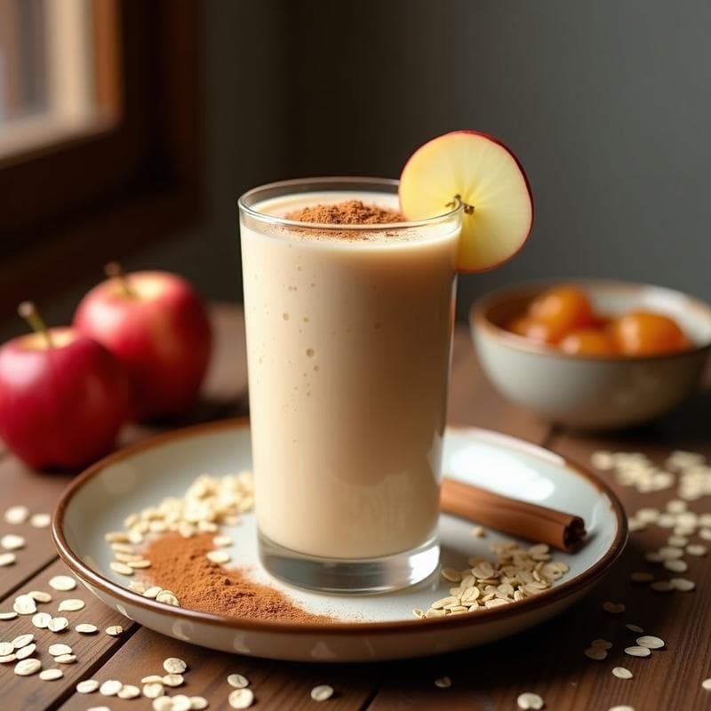 Batido de Avena con Canela y Compota de Manzana: Bebida Reconfortante Sin Azúcar
