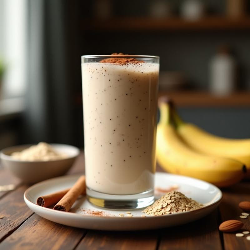 Batido de Avena y Canela con Proteína: Desayuno Alta en Fibra y Saciante