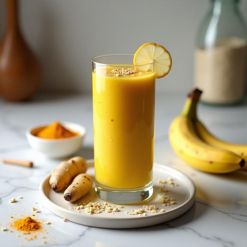 Batido de Avena y Cúrcuma: Bebida Antiinflamatoria para Desayuno Energético en 5 Minutos