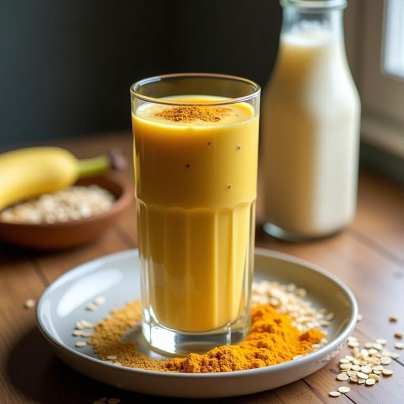 Batido de Avena y Cúrcuma con Leche de Almendras: Desayuno Antiinflamatorio