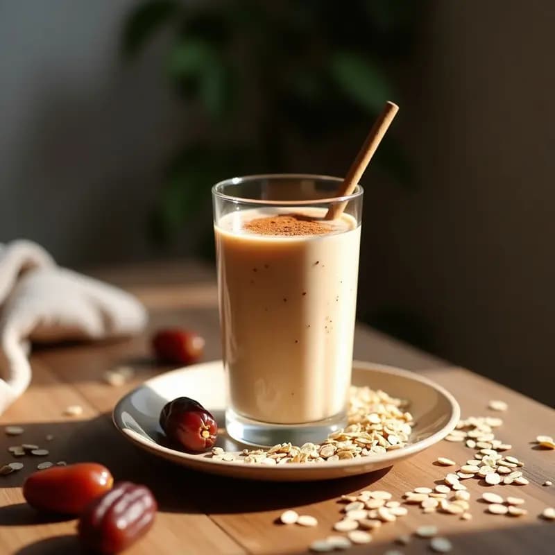 Bebida de Avenas y Dátiles con Canela: Batido Vegano y Energético para Desayunos