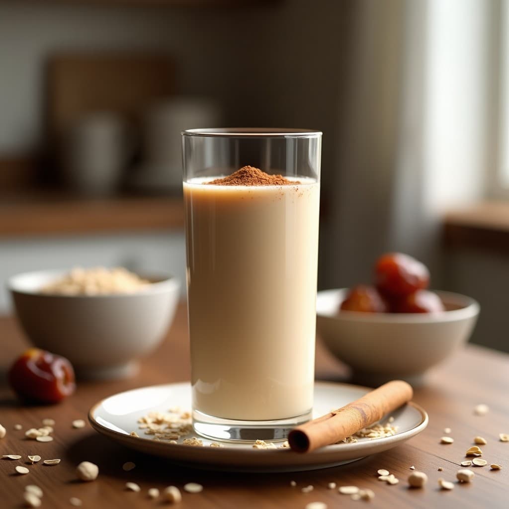 Batido de Avena y Leche de Camello con Canela y Dátiles: Bebida Energética y Exótica
