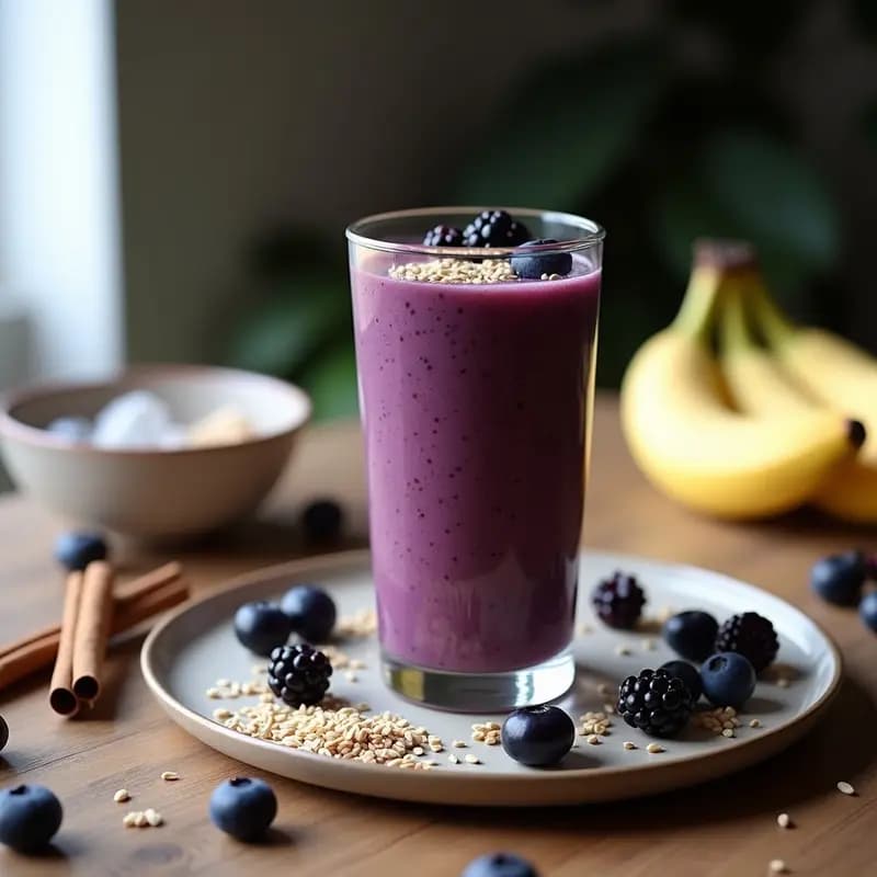 Batido de Avena Sarracena y Moras Árticas: Bebida Escandinava Alta en Antioxidantes