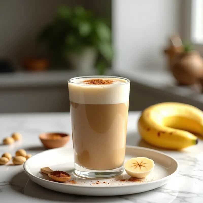 Batido de Banana y Cacahuete con Canela: Bebida Energética Post-Entreno Sin Lácteos