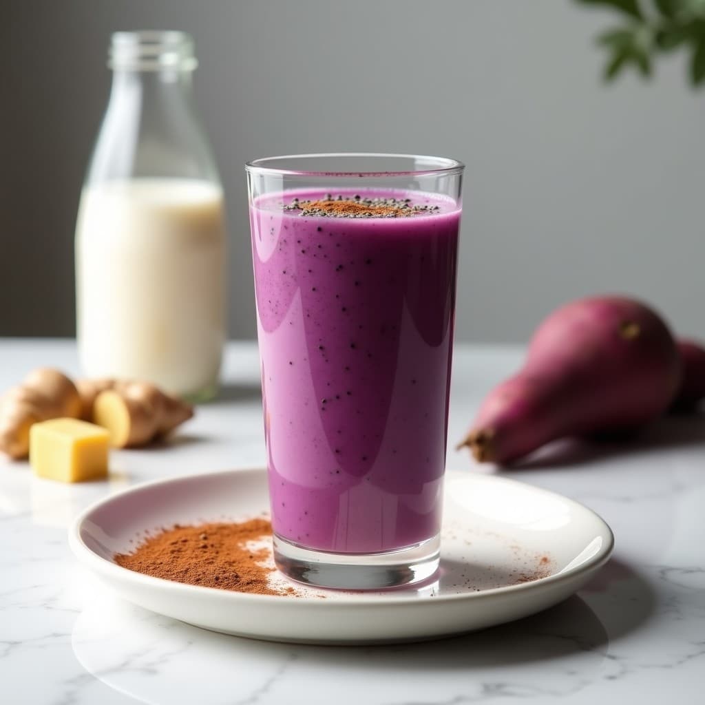 Batido de Batata Morada y Leche de Almendras: Bebida Antioxante para Deportistas