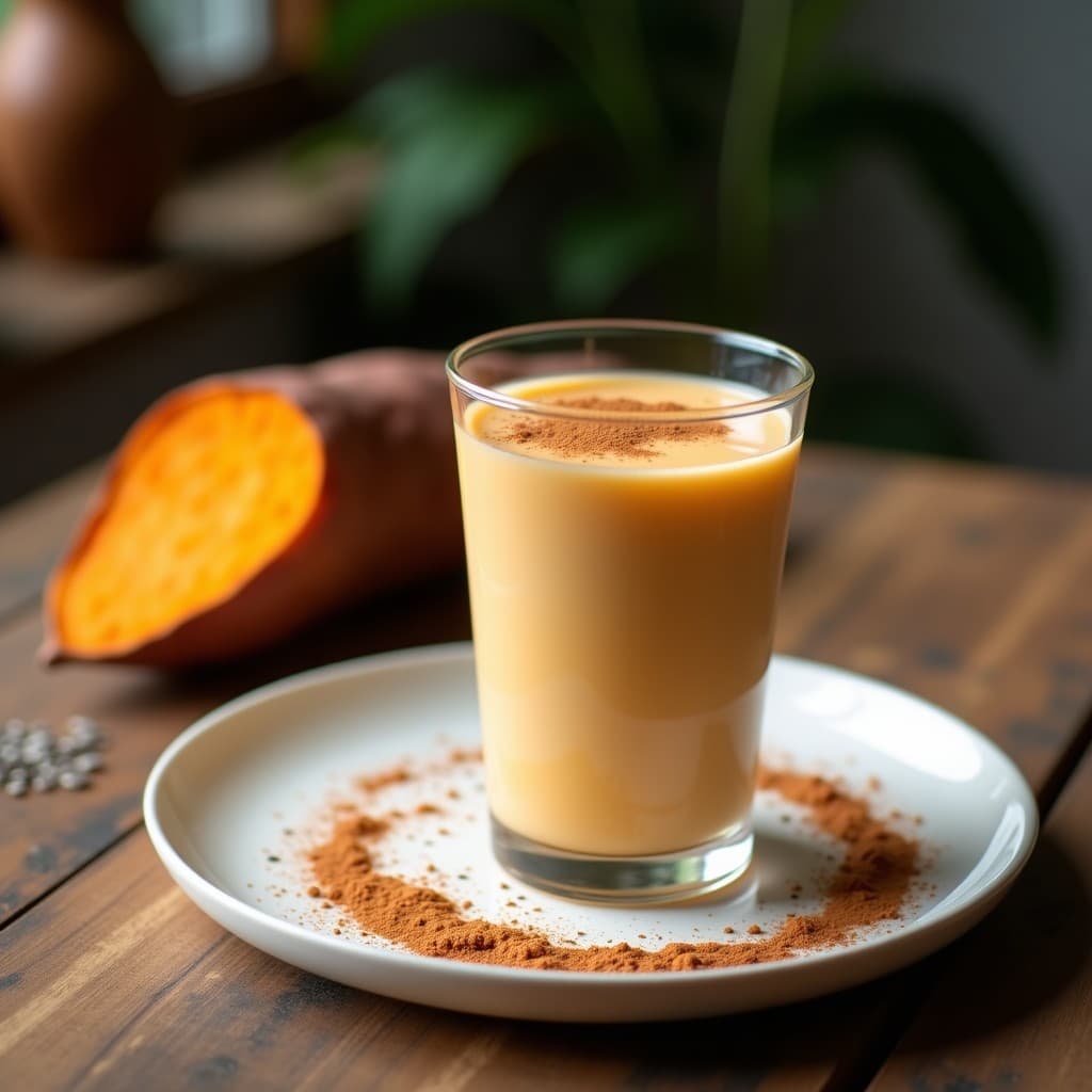 Batido de Boniato Asado, Canela y Leche de Almendras: Desayuno Vegano Post-Entreno