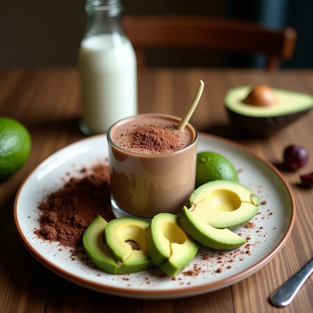 Batido de Cacao Puro y Aguacate con Iceberg de Leche de Coco: Smoothie Keto y Cremoso