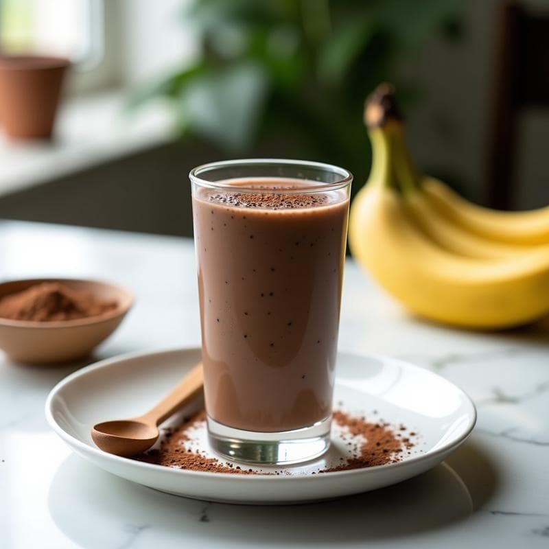 Batido de Cacao Crudo y Leche de Hemp con Plátano Congelado: Bebida Alta en Magnesio y Energía