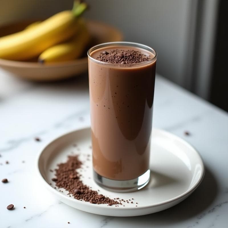 Batido de Cacao Crudo y Plátano con Semillas de Chía: Bebida Vegana Energética para Deporte