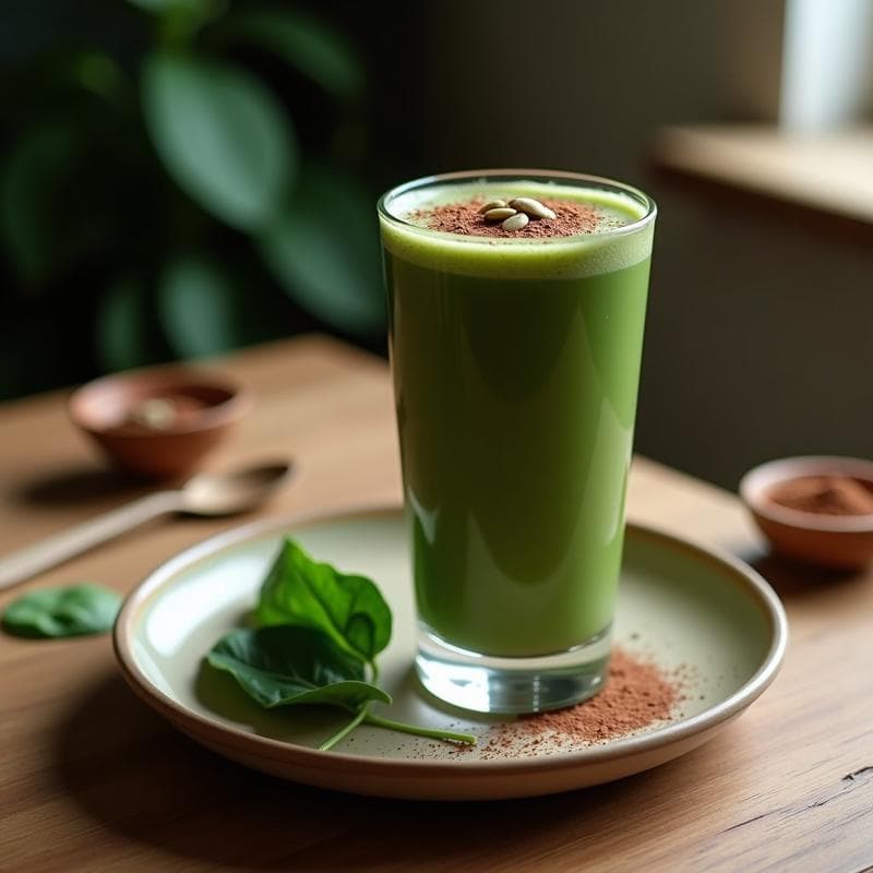 Batido de Cacao y Espinacas: Bebida Vegana Alta en Hierro y Magnesio para Depurar