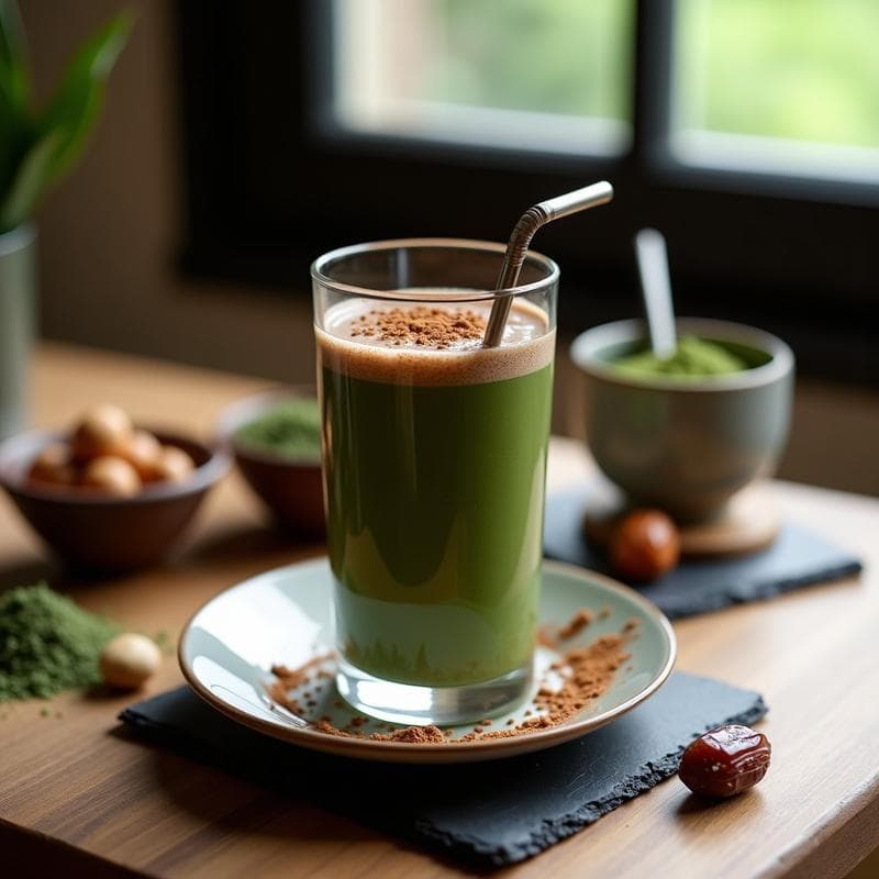 Batido de Cacao y Espirulina con Leche de Avellanas: Bebida Energética Post-Entrenamiento
