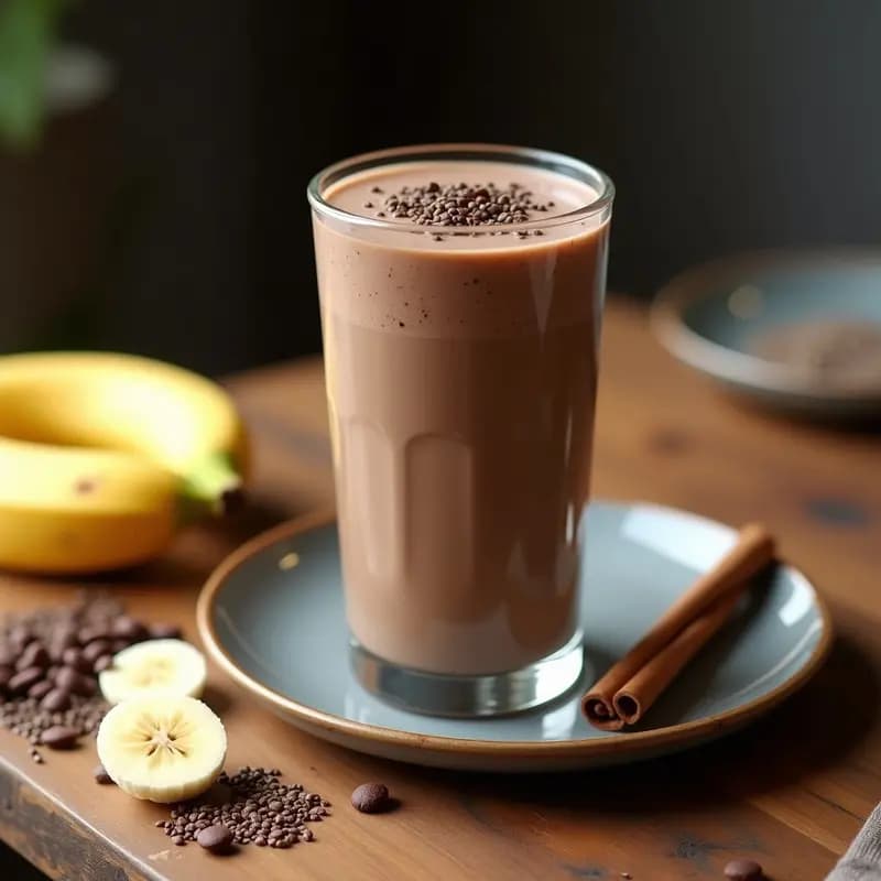 Batido de Cacao Nibs y Banana con Leche de Hemp: Bebida Energética Keto para Deporte
