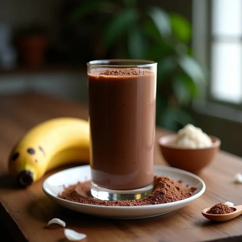 Batido de Cacao Puro y Plátano Macho con Semillas de Sacha Inchi: Desayuno Amazonico Alta en Omega-3