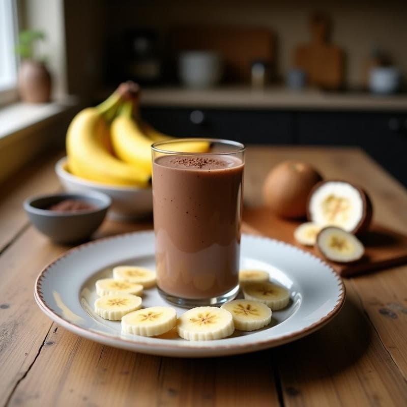 Batido de Cacao Puro con Plátano Maduro y Aceite de Coco: Bebida Keto Post-Entrenamiento