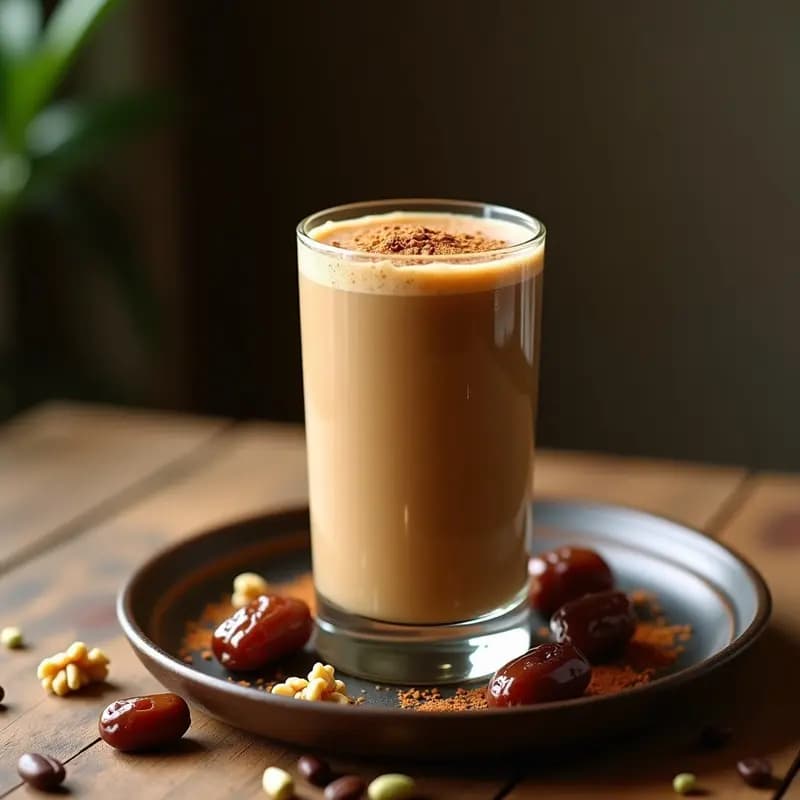Batido de Café y Dátiles con Semillas de Cárdeno: Bebida Energética Árabe para el Ramadán
