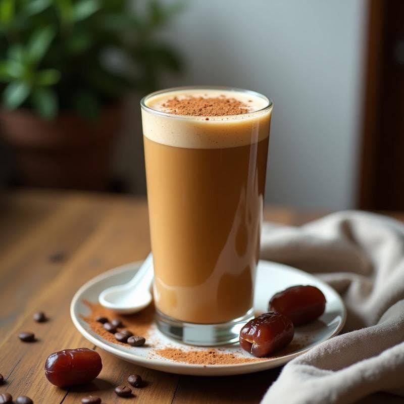 Batido de Café y Dátiles: Bebida Energética Vegana con Toque a Caramelo en 5 Minutos
