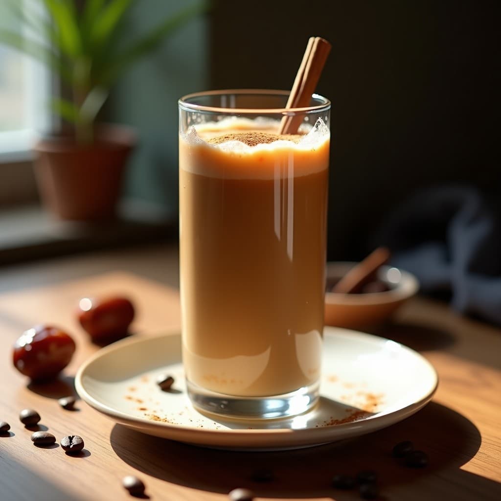 Batido de Café y Dátiles con Leche de Avena: Bebida Energizante Sin Lácteos