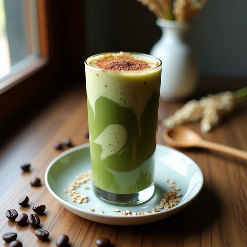 Batido de Café Peruano y Espirulina con Leche de Avena: Bebida Energética Vegana