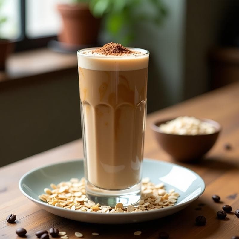 Batido de Café Frío con Proteína y Avena: Bebida Energética Sin Azúcar para Pre-Entreno
