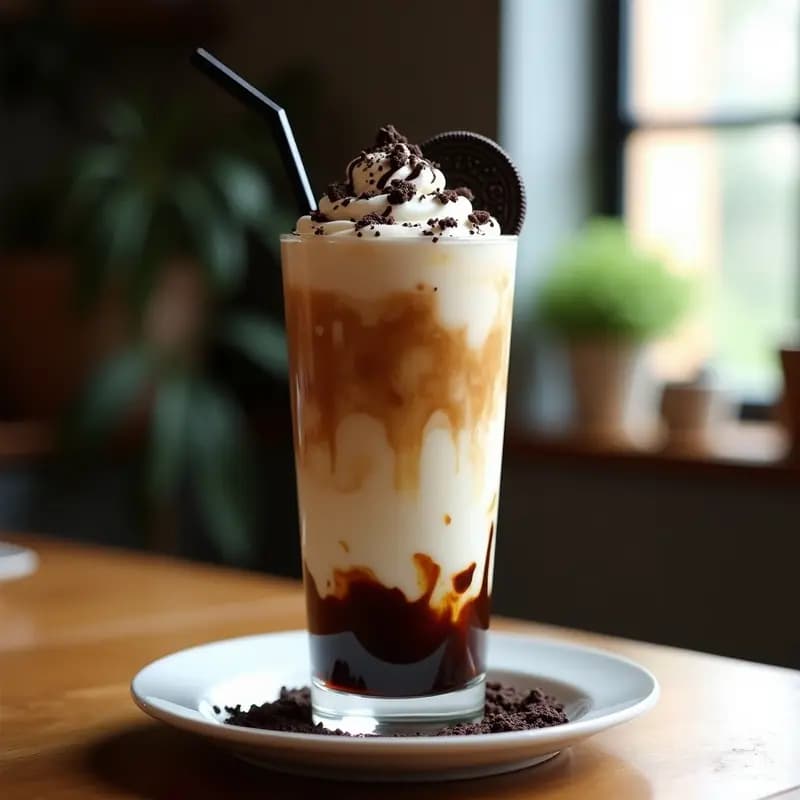 Batido de Café con Helado de Vainilla y Galleta Oreo Triturada: Frappé Gourmet en 5 Minutos