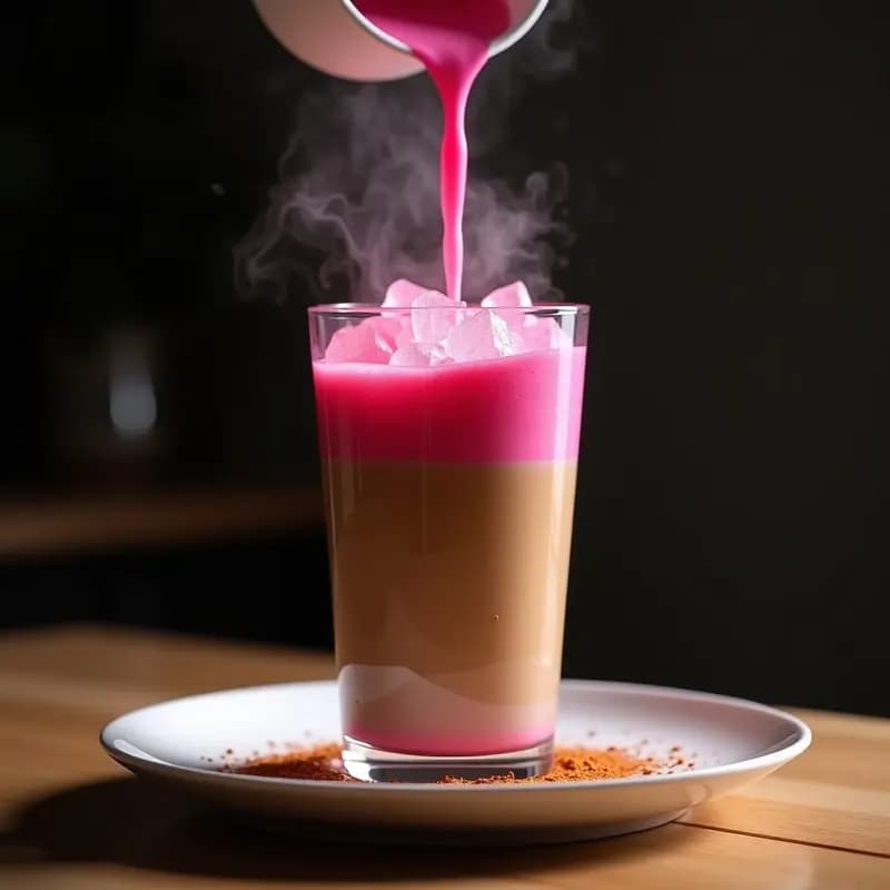 Batido de Café y Hielo de Fuego con Leche de Avena: Bebida Viral que Cambia de Color