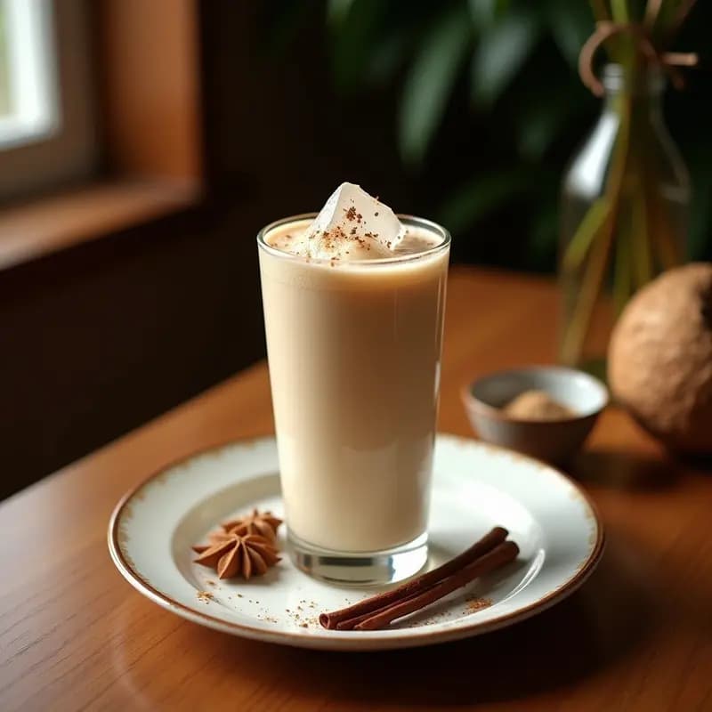 Batido de Café y Hielo con Leche de Coco y Especias: Bebida Helada que Despierta