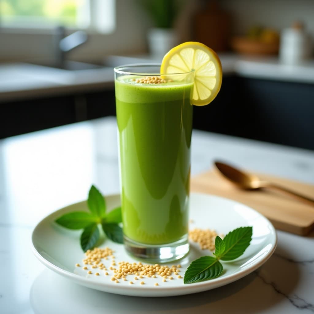 Batido de Alga Chlorella, Manzana Verde y Limón: Bebida Desintoxicante en 5 Minutos