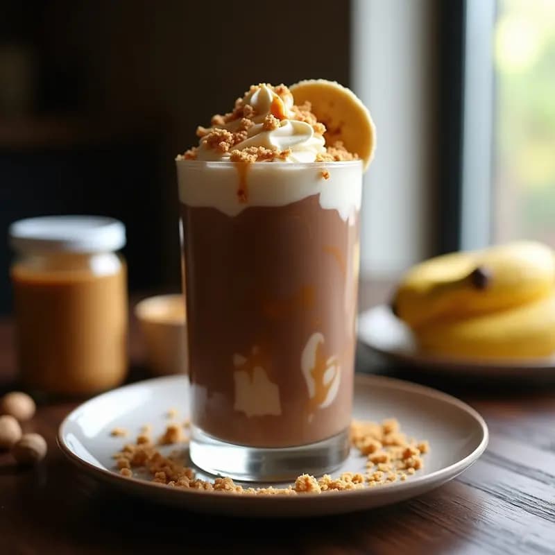 Batido de Chocolate, Mantequilla de Maní y Plátano: Bebida Energética y Ultracremosa