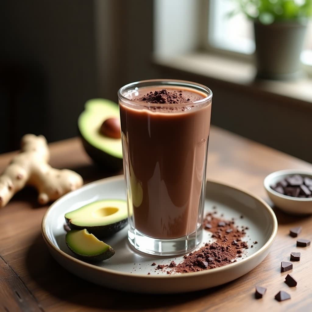 Batido de Chocolate Negro y Jengibre: Bebida Keto Antiinflamatoria para el Desayuno
