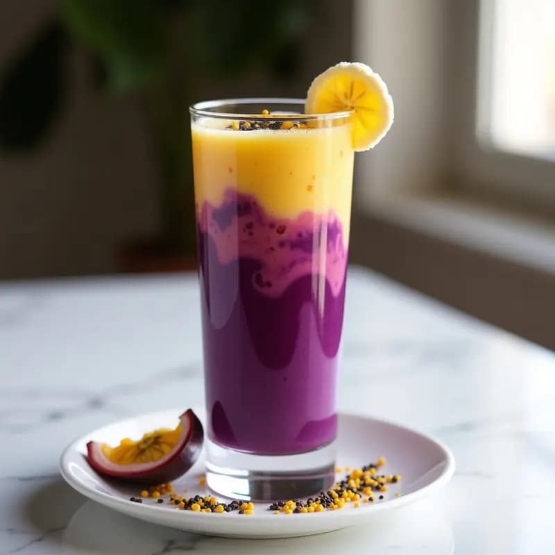 Batido de Col Morada y Maracuyá con Semillas de Amapola: Bebida Detox y Colorida