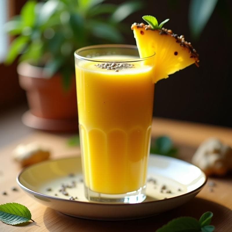Batido de Cúrcuma y Piña con Jengibre Fresco: Bebida Antiinflamatoria en 5 Minutos