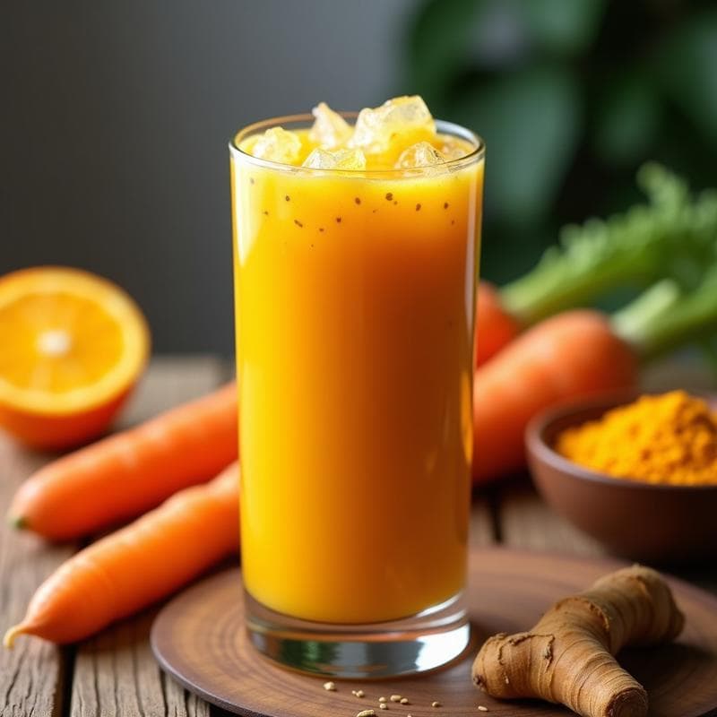 Batido de Cúrcuma, Zanahoria y Naranja: Bebida Antiinflamatoria y Rica en Vitamina C