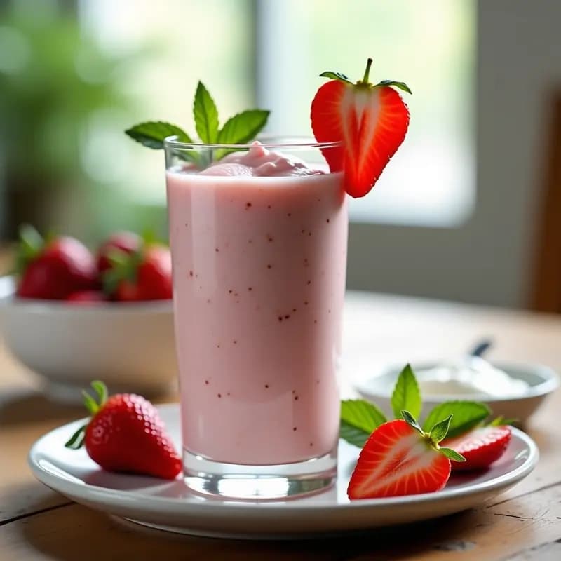 Batido de Fresas con Yogur Natural: Desayuno o Merienda Refrescante
