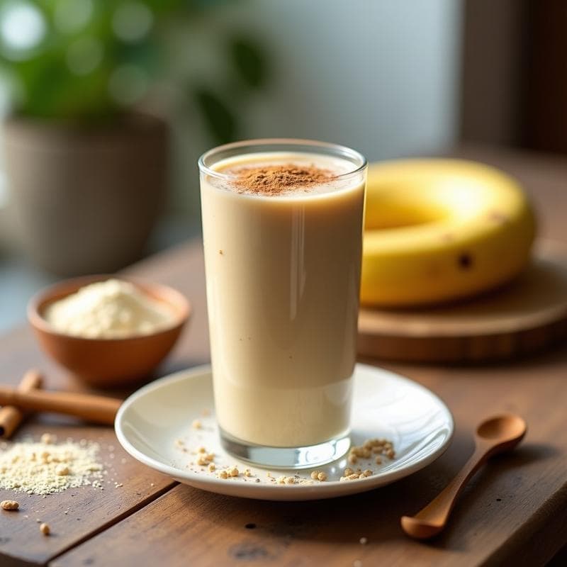 Batido de Einenmehl y Plátano con Canela: Desayuno Alemán Keto y Sin Gluten en 5 Minutos