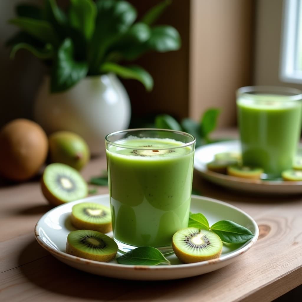 Batido de Espinacas, Kiwi y Leche de Coco: Desayuno Detox y Sin Lácteos