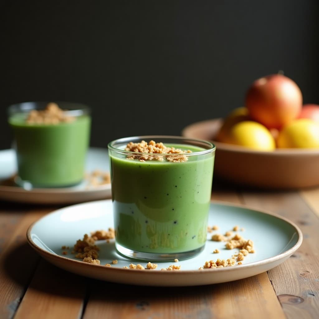 Batido de Espirulina y Coco con Topping de Granola: Desayuno Detox y Sin Azúcar