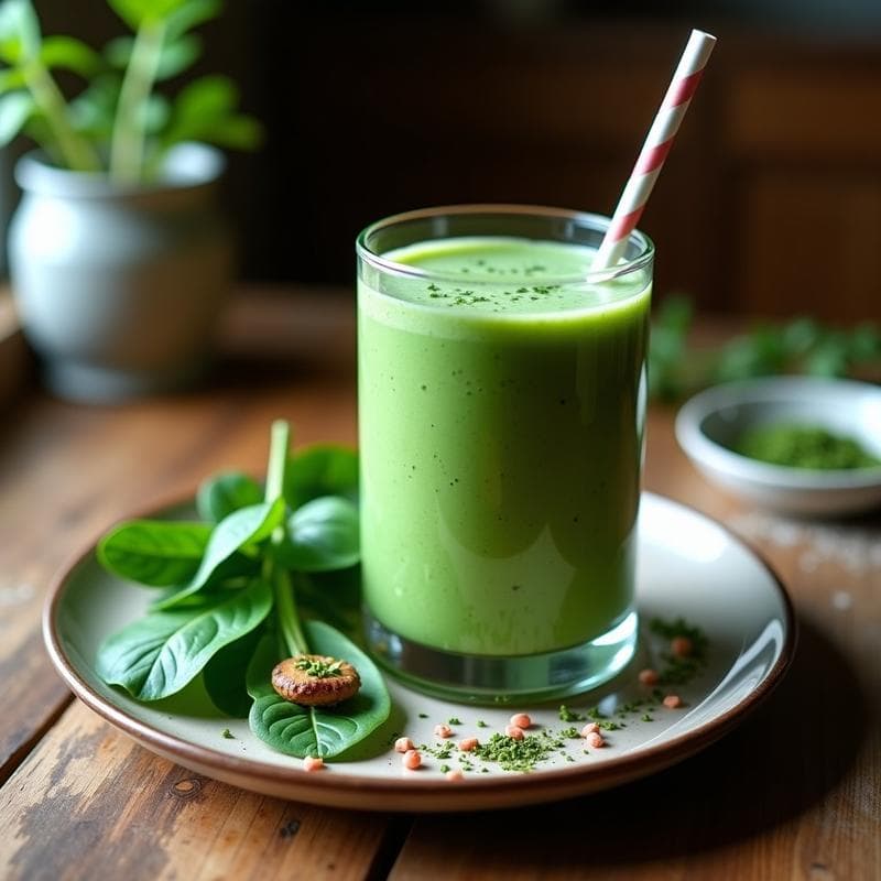 Batido de Espinaca, Alga Espirulina y Leche de Coco: Bebida Detox Verde en 5 Minutos