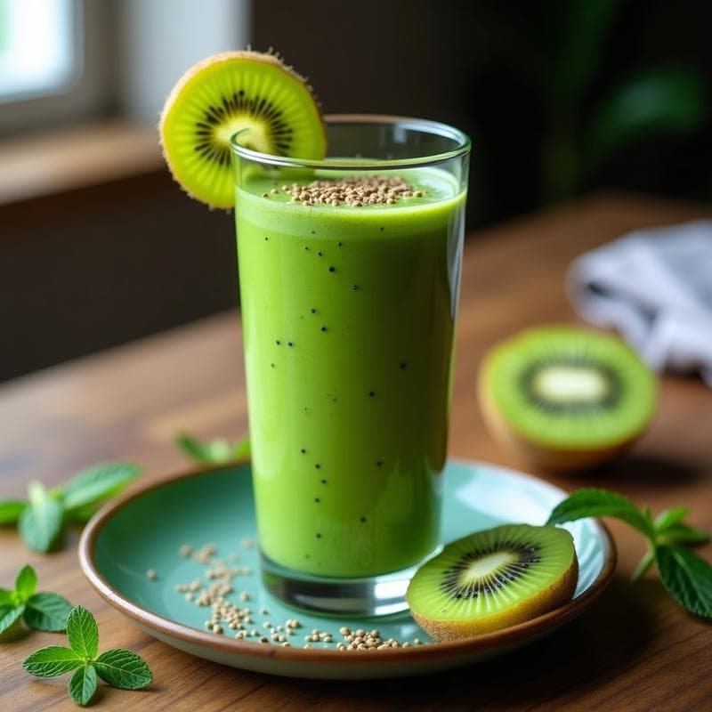 Batidos de Espirulina y Kiwi con Jengibre: Bebida Detox y Energética para Empezar el Día